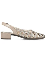 Dámske metalické béžové sandále Rieker 47078-90