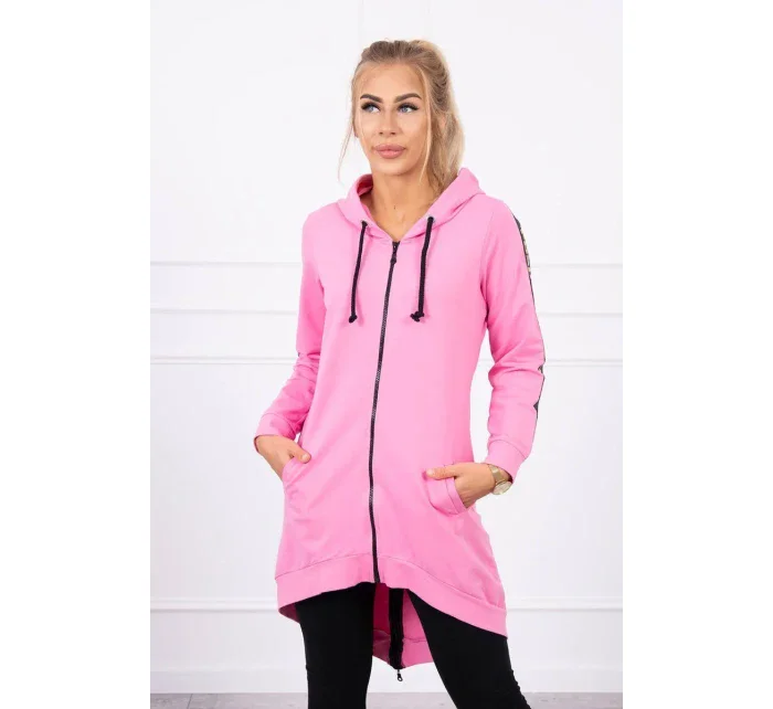 Mikina so zipsom na chrbte svetlo ružová