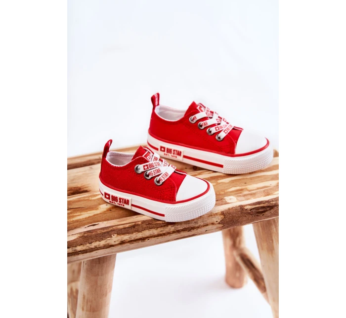 Dziecięce Materiałowe Trampki BIG STAR KK374071 Czerwone Dziecięce Materiałowe Trampki BIG STAR KK374071 Czerwone