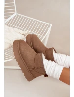 Śniegowce Damskie Na Platformie Ocieplane Futerkiem Khaki Vesirae Śniegowce Damskie Na Platformie Ocieplane Futerkiem Khaki Vesirae