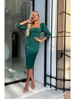 Dámské šaty model Tmavě zelená model 18628050 - BICOTONE Dámské šaty model Tmavě zelená model 18628050 - BICOTONE