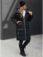Dámská zimní bunda dlouhá prošívaná s kapucí černá Dstreet model 21980884 - FashionStreet