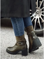 Dámské boty na podpatku zelené Dstreet model 21981421 - FashionStreet