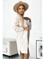 Kardigan z w BEŻOWA model 19310254 - numoco basic Kardigan z w BEŻOWA model 19310254 - numoco basic