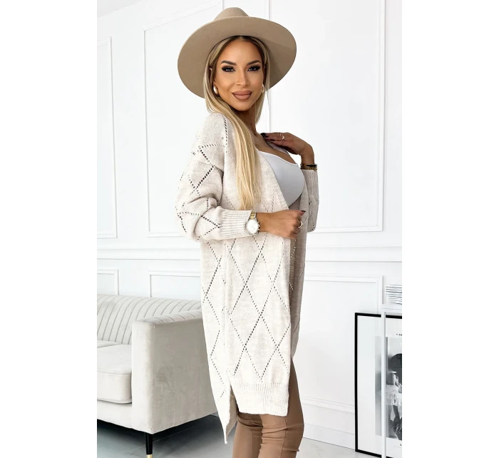 Kardigan z w BEŻOWA model 19310254 - numoco basic Kardigan z w BEŻOWA model 19310254 - numoco basic