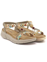 Dámske sandále na podpätku béžové Artiker 58C0001