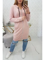 Mikina s kapucňou tmavo púdrovo ružová