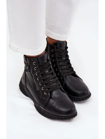 Dámské boty s podšívkou z eko kůže Černé model 21712168 - EVENTO Dámské boty s podšívkou z eko kůže Černé model 21712168 - EVENTO