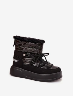 Dámske snežnice Lee Cooper na platforme - čierne