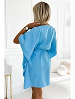 Motýlie šaty 287-26 SOFIA svetlomodré - Numoco