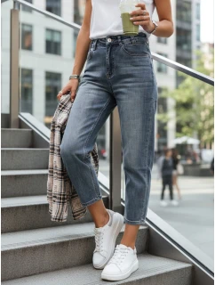 Jeansy damskie 7/8 mom fit z wysokim stanem niebieskie model 22029995 - FashionStreet