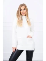 Sveter s golierom vo farbe ecru