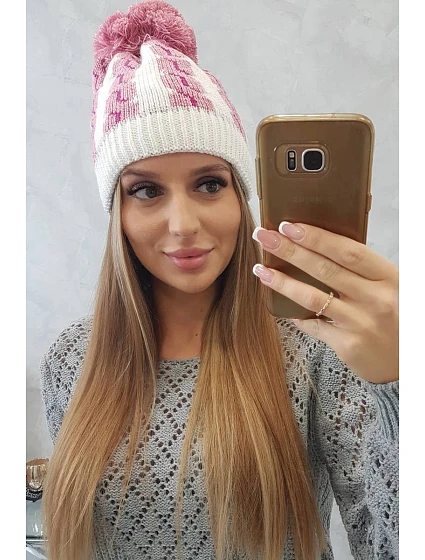 Dámská čepice s bambulí Rozalia světle model 18751643 - K-Fashion