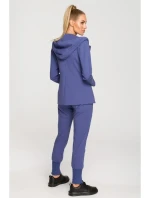 M691 Blejzer s kapucňou a jedným gombíkom - indigo