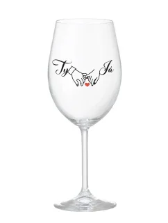TY A JÁ (svatba) - čirá sklenice na víno 350 ml