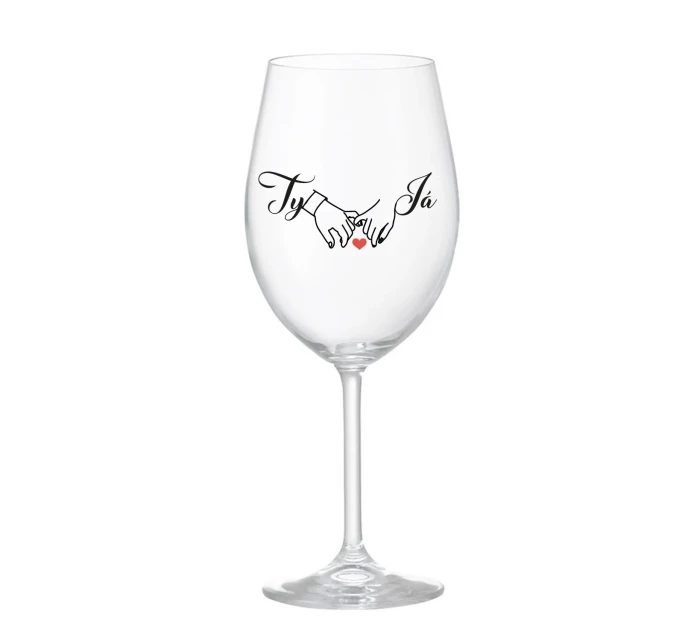 TY A JÁ (svatba) - čirá sklenice na víno 350 ml