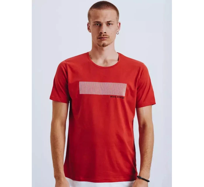 Pánske tričko s potlačou červené FashionStreet RX4651