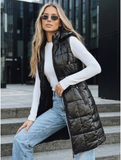 Dámska prešívaná vesta s kapucňou čierna FashionStreet TY5257