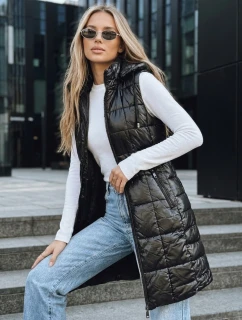 Dámska prešívaná vesta s kapucňou čierna FashionStreet TY5257