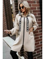 model 21379613 Ležérní kabát s kapsami a kapucí béžový - numoco basic model 21379613 Ležérní kabát s kapsami a kapucí béžový - numoco basic