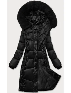 Čierna dámska prešívaná zimná bunda S'west (B8266-1)