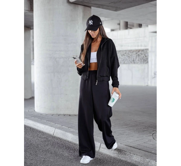 Komplet damski spodnie i bluza ze czarny model 22047462 - Moon