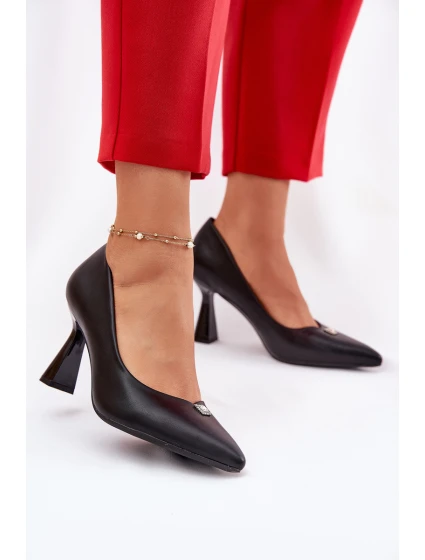 Elegantní lodičky na se  černé model 21692769 - VINCEZA