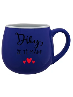 ĎAKUJEM, ŽE ŤA MÁM - modrý keramický hrnček 300 ml