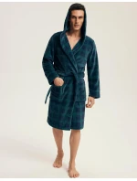 Pánsky župan Nickel 43373 Tmavo modrý so zeleným vzorom - Henderson