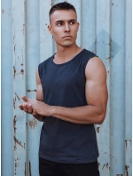 Pánské tričko bez rukávů s potiskem tmavě modré Dstreet model 21979531 - FashionStreet