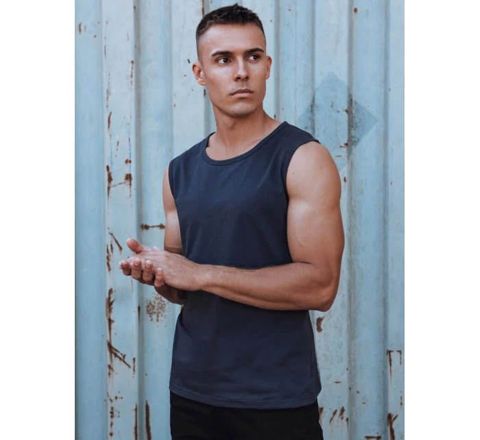 Pánské tričko bez rukávů s potiskem tmavě modré Dstreet model 21979531 - FashionStreet