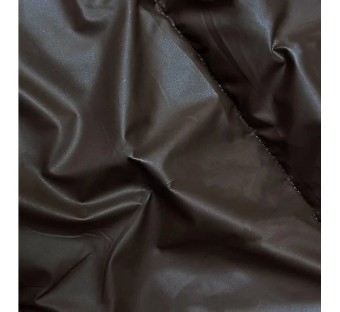 Hnedá dámska zimná bunda s pletenou kapucňou (B8213-14)