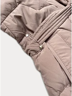 Béžová dámská bunda pro přechodné období s páskem model 21248446 - J.STYLE Béžová dámská bunda pro přechodné období s páskem model 21248446 - J.STYLE