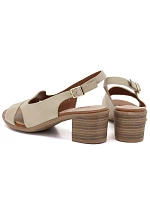 Dámské kožené sandály béžové Sergio model 22121908 - LEONE