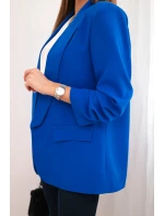 Bunda s chlopňou elegantná chrpová modrá Bunda s chlopňou elegantná chrpová modrá