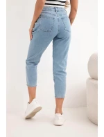 Dámské kalhoty s dvojitým zapínáním  modré model 21951856 - K-Fashion
