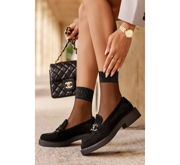 Dámské semišové Mokasíny černé model 21633341 - SERGIO LEONE Dámské semišové Mokasíny černé model 21633341 - SERGIO LEONE