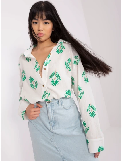 Košeľa LK KS 509349.04 bielo zelená