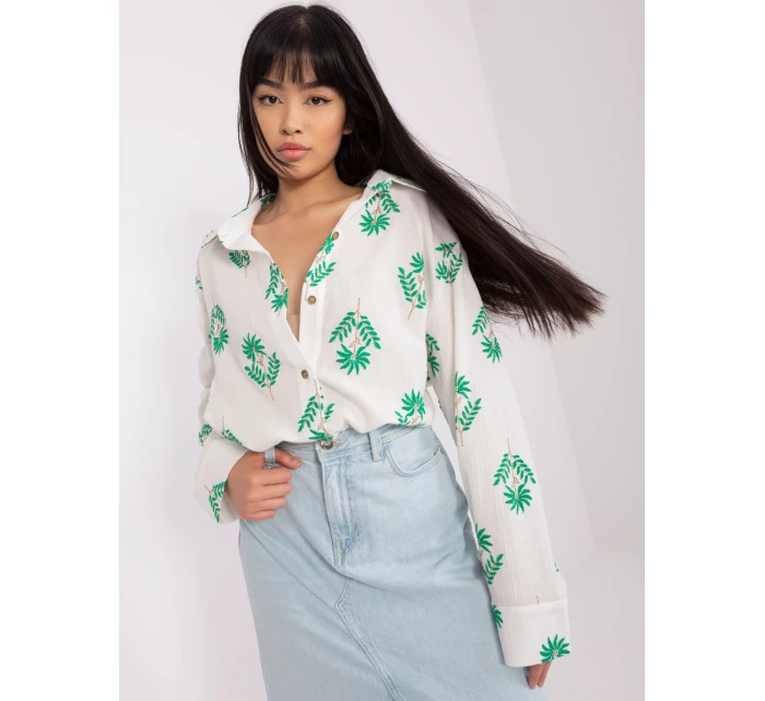 Košeľa LK KS 509349.04 bielo zelená