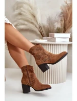 Členková obuv s čipkovaným zvrškom na podpätku, vyrobená z eko semišu, hnedá Nevishiia Členková obuv s čipkovaným zvrškom na podpätku, vyrobená z eko semišu, hnedá Nevishiia