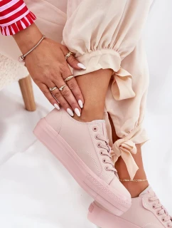 Dámské tenisky na platformě z eko kůže Big Star – růžové