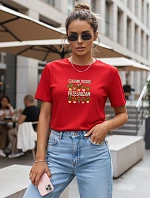 Dámske tričko s potlačou Niekedy to trochu preháňam červená FashionStreet NX5037RY