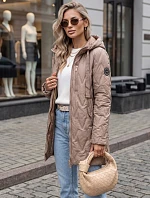 Dámska prešívaná prechodná bunda s kapucňou, béžová, FashionStreet TY5767
