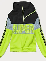 Čierno-zelená dámska športová mikina (26019)