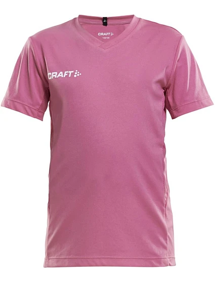 Craft Teamwear Squad Go Jersey Solid Jr Detské športové tričko s výstrihom do V 82.5582 pop Craft Teamwear Squad Go Jersey Solid Jr Detské športové tričko s výstrihom do V 82.5582 pop
