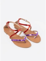 Pohodlné fialové sandále pre ženy bez podpätku Pohodlné fialové sandále pre ženy bez podpätku