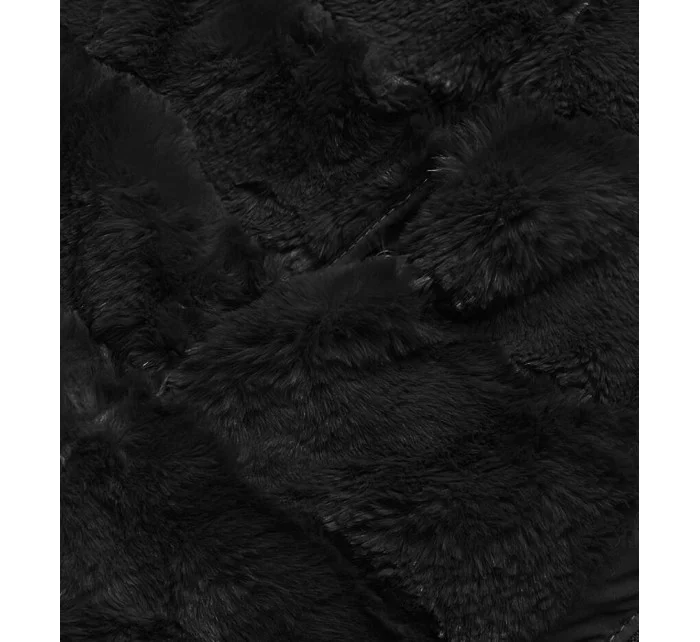 Čierna krátka obojstranná dámska zimná bunda (2M-21507) Čierna krátka obojstranná dámska zimná bunda (2M-21507)