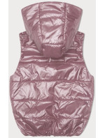 Ružová páperová vesta s odnímateľnou kapucňou (B8247-81)