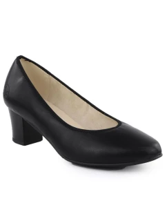 Dámske kožené lodičky na nízkom podpätku čiernej farby Rieker 44650