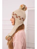 Dámská klapka na uši Nadia model 18751627 béžová - K-Fashion Dámská klapka na uši Nadia model 18751627 béžová - K-Fashion